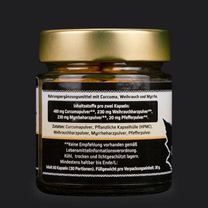 Zutatenliste der Curcuma Kapseln