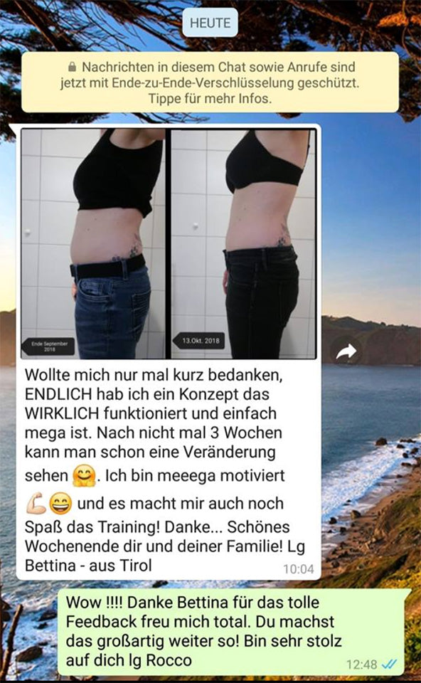 Positives Kundenfeedback zum Trans4matix Fitness Coaching in Klagenfurt