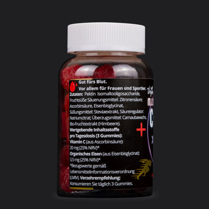 Zutatenliste der M.I.N.T.U. Vitamin C und Eisen Gummies
