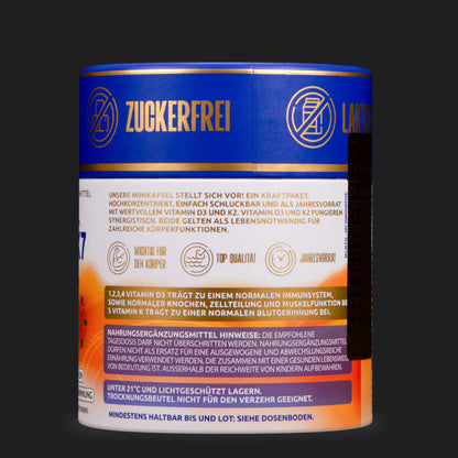 Zutaten und Hinweise für M.I.N.T.U. Vitamin D3 K2 MK7