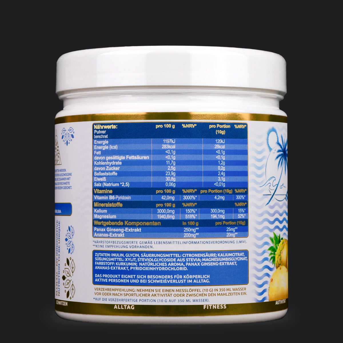 Zutatenliste und Nährwertangaben von M.I.N.T.U. Fitness Magnesium