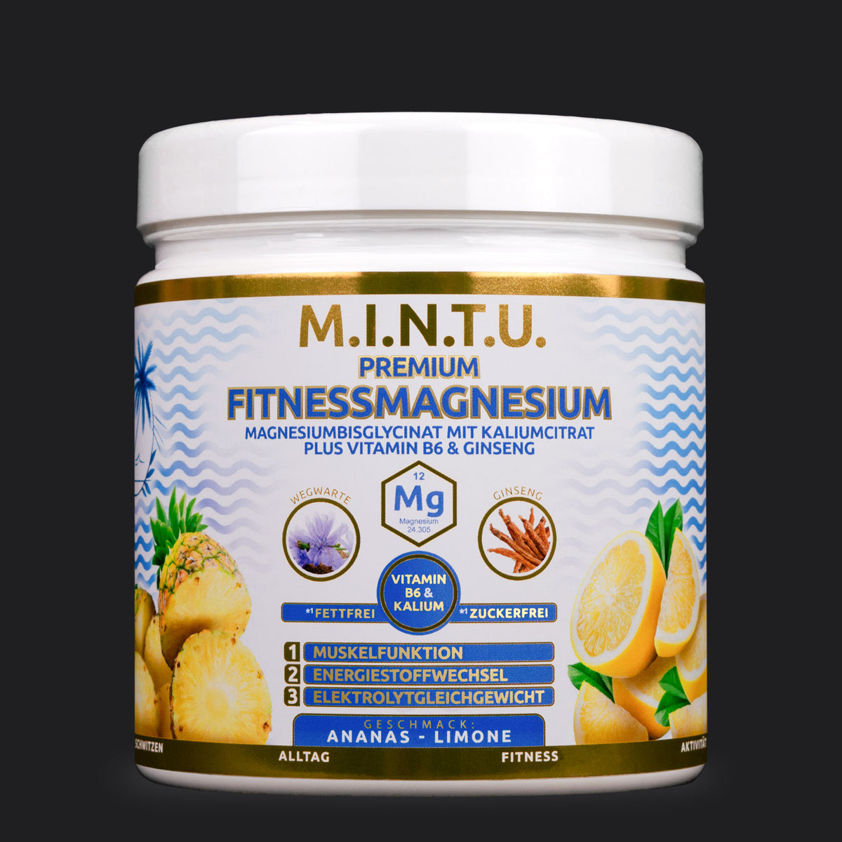 M.I.N.T.U. Fitness Magnesium mit Magnesiumbisglycinat und Ginseng