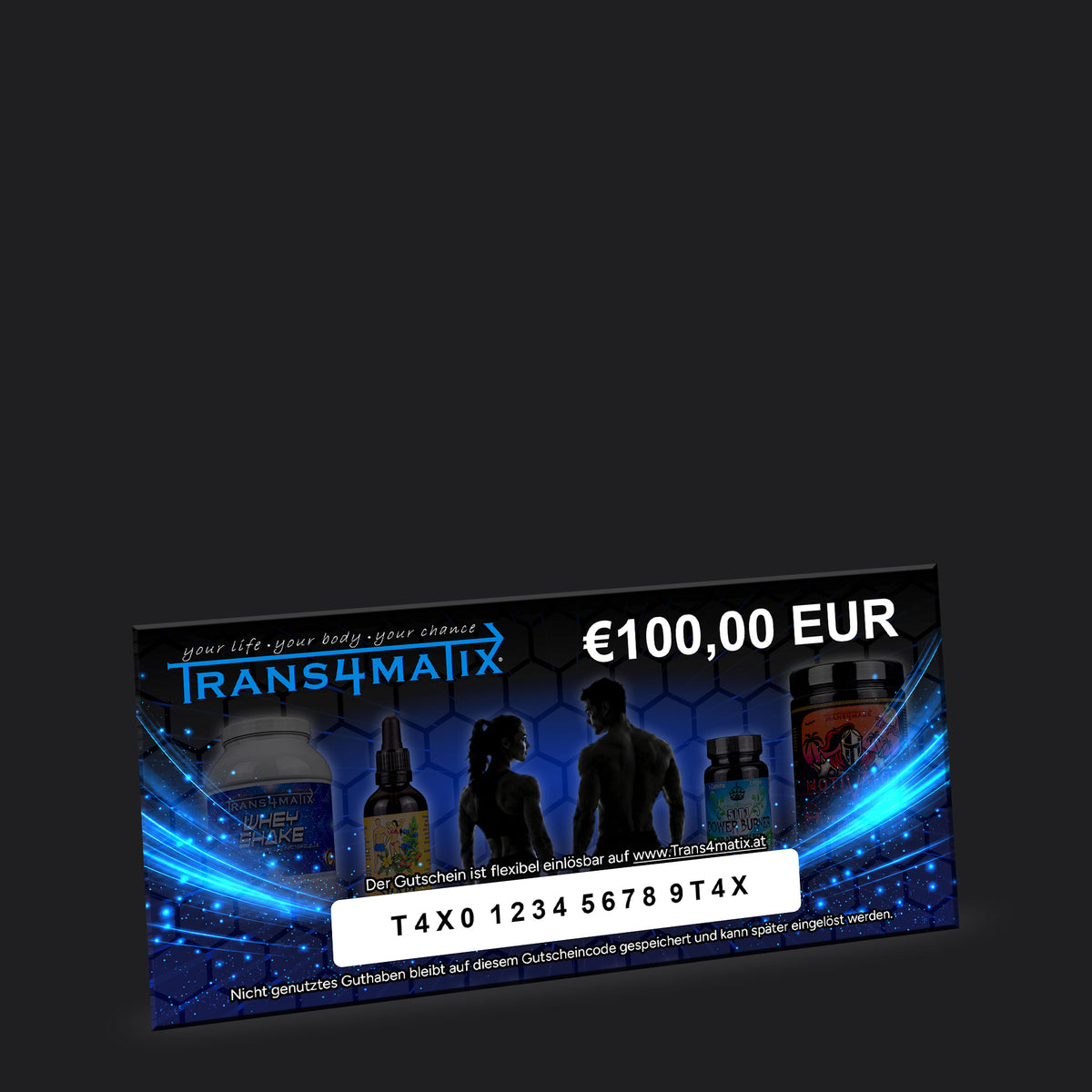 Trans4matix Geschenkgutschein für Fitness- und Nahrungsergänzungsprodukte